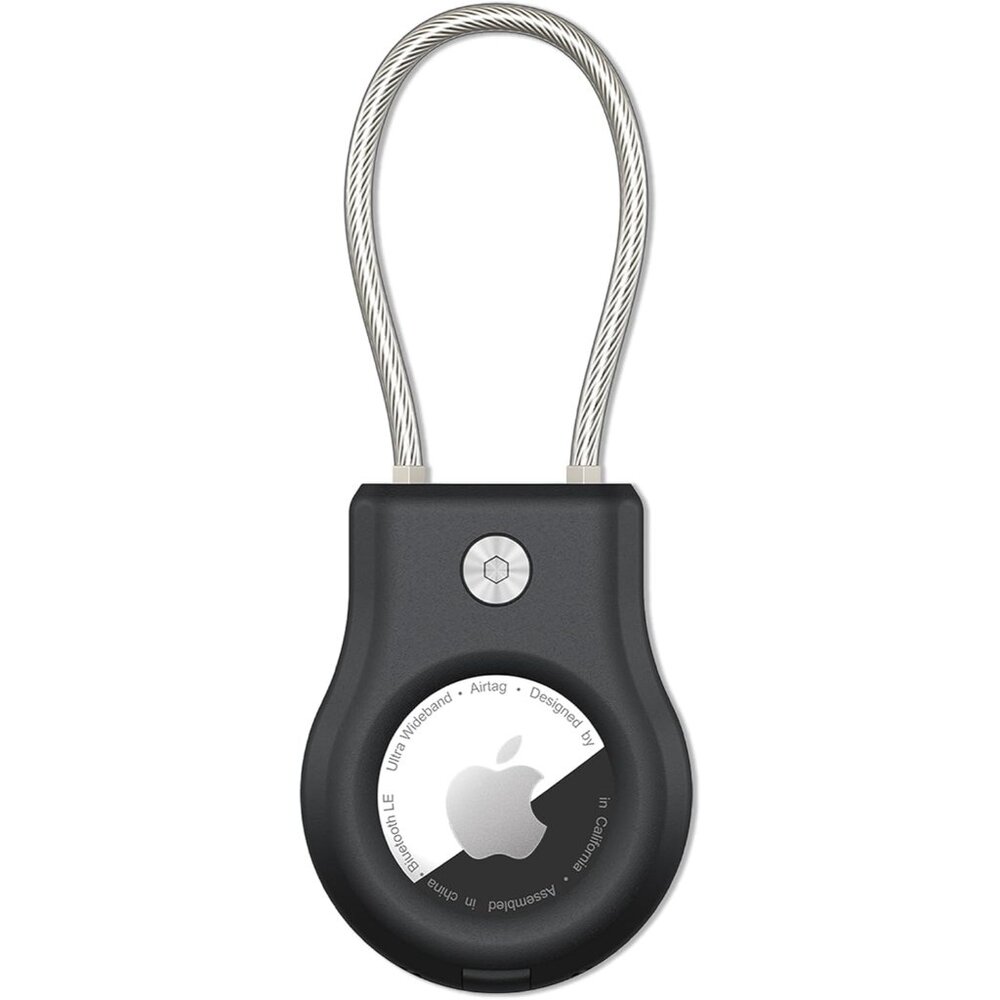 for Airtag 1st & 2nd Gen Keychain Holder with Wire Cable, Secure Lock Airtag Hol